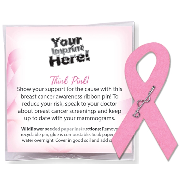 Plantable lapel pin packaged in a compostable clear bag and made... from ASI 54100 Fields Manufacturing Inc / Better Life Line