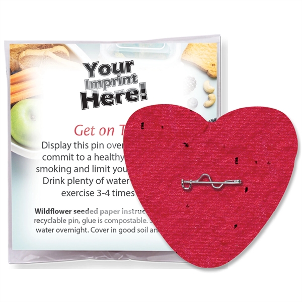 Plantable lapel pin packaged in a compostable clear bag and made... from ASI 54100 Fields Manufacturing Inc / Better Life Line