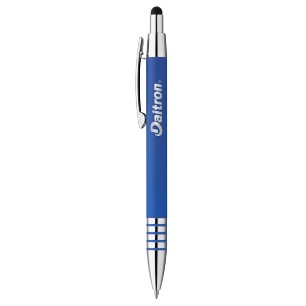Plunger-action aluminum gel ink pen with matte rubber barrel, rubber device... from ASI 88060 Snugz/USA Inc / Sweda®
