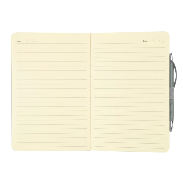 80-page lined notebook with crosshatch PU cover, elastic band bookmark, envelope... from ASI 88060 Snugz/USA Inc / Sweda®
