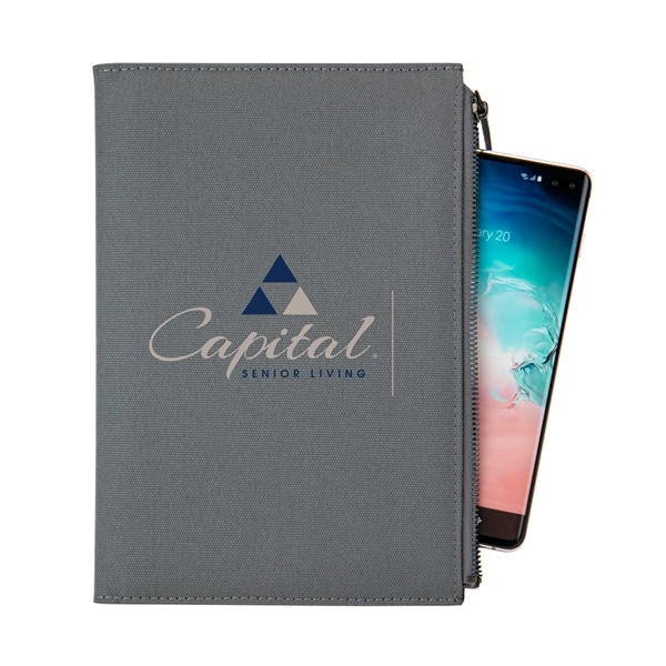 80-page lined notebook with 600 denier cover, large zipper pocket, pen... from ASI 88060 Snugz/USA Inc / Sweda®