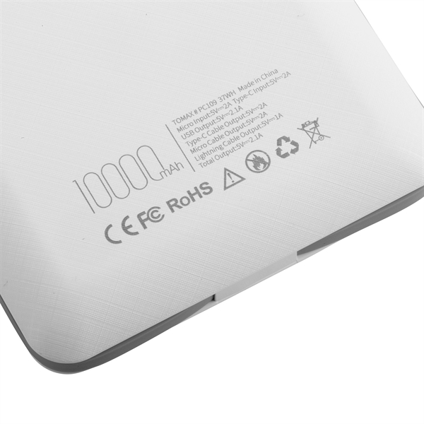 5 11/16" x 3" x 1/2" 10000mAh Powerbank with pull-away integrated... from ASI 91435 Tomax USA / Tomax