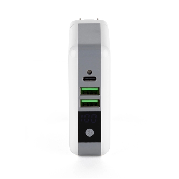 6700mAh wall adapter and wireless powerbank with dual USB ports, folding... from ASI 88060 Snugz/USA Inc / Sweda®