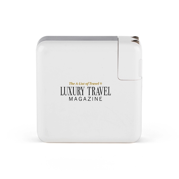 6700mAh wall adapter and wireless powerbank with dual USB ports, folding... from ASI 88060 Snugz/USA Inc / Sweda®