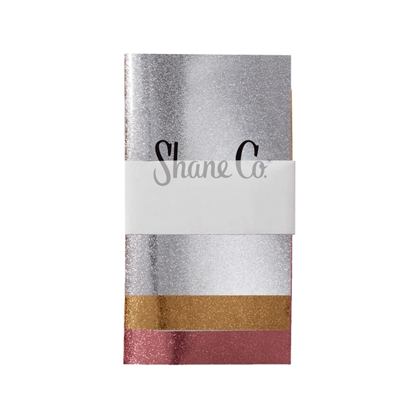 Set of three 3.5" x 5" miniature notebook with metallic glitter... from ASI 63549 Jornik Manufacturing Corp / Jornik