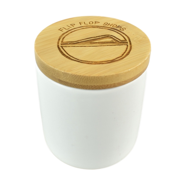Soy Wax Candle with Bamboo Lid, Classic Ceramic container 3 oz... from ASI 72657 Active Life Promo / Apres Ski Ingrain Promo Ingrain