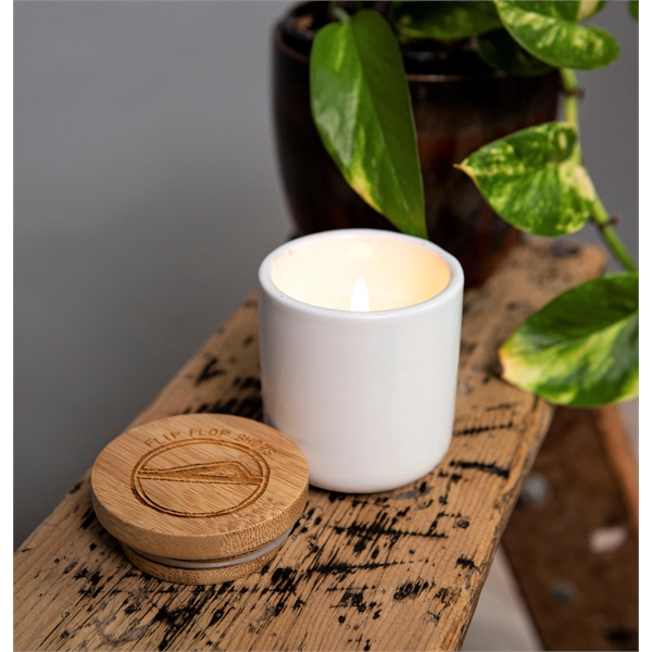 Soy Wax Candle with Bamboo Lid, Classic Ceramic container 3 oz... from ASI 72657 Active Life Promo / Apres Ski Ingrain Promo Ingrain