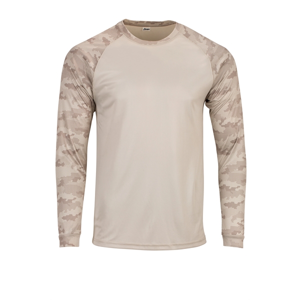 Cayman Hex Camo Performance Long Sleeve Tee with UPF 50+ protection.... from ASI 85988 Century Place Apparel