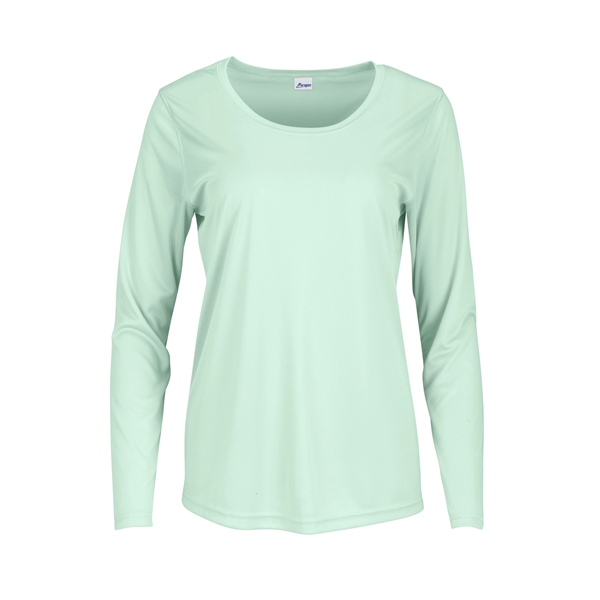 Lady Long Islander Performance Tee that is sublimation friendly.... from ASI 85988 Century Place Apparel