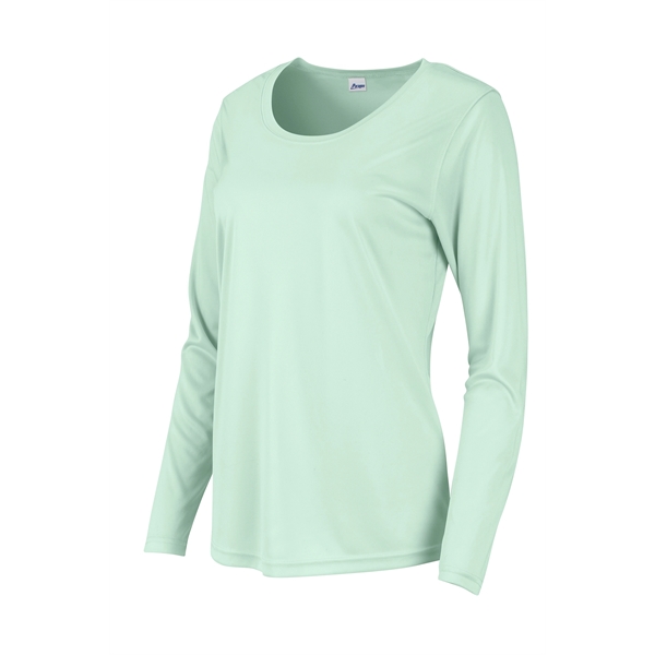 Lady Long Islander Performance Tee that is sublimation friendly.... from ASI 85988 Century Place Apparel