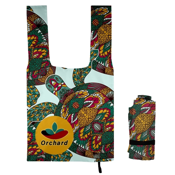 Roll-Up Grocery Tote w/Elastic Tie-Full Color Print All Over... from ASI 67557 LimeLight Ent / Limelight USA