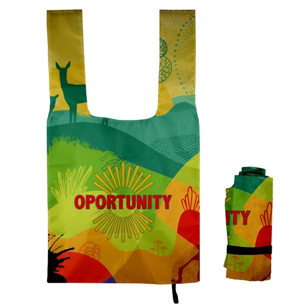 Roll-Up Grocery Tote w/Elastic Tie-Full Color Print All Over... from ASI 67557 LimeLight Ent / Limelight USA