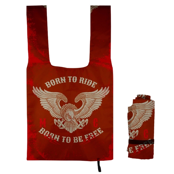 Roll-Up Grocery Tote w/Elastic Tie-Full Color Print All Over... from ASI 67557 LimeLight Ent / Limelight USA
