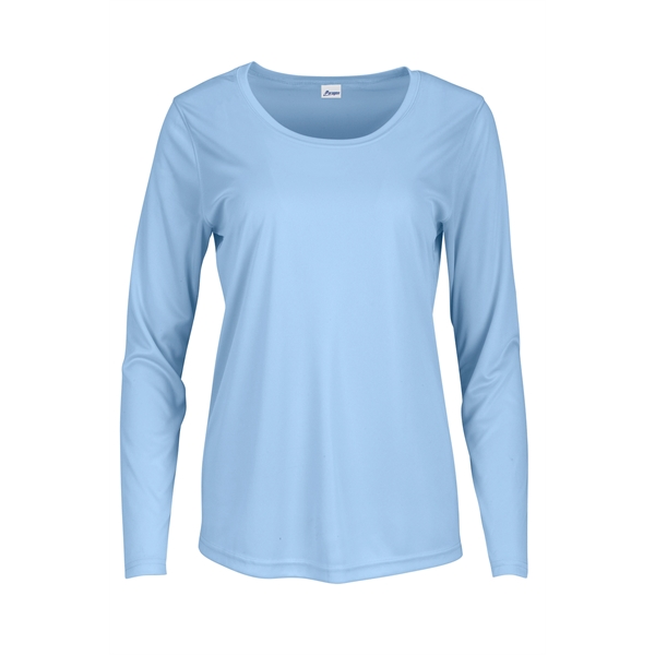 Lady Long Islander Performance Tee that is sublimation friendly.... from ASI 85988 Century Place Apparel