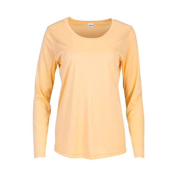 Lady Long Islander Performance Tee that is sublimation friendly.... from ASI 85988 Century Place Apparel