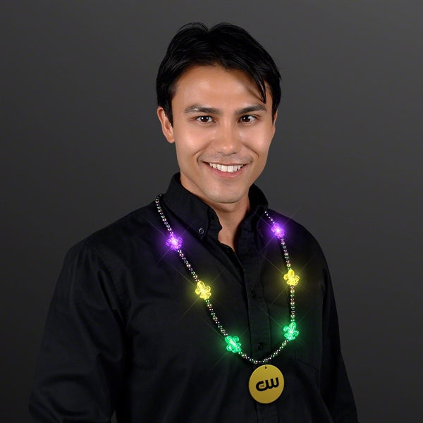 Light Up Fleur de Lis Jewelry, Mardi Gras Medallion; Imprinted Pricing... from ASI 34194 ALightPromos