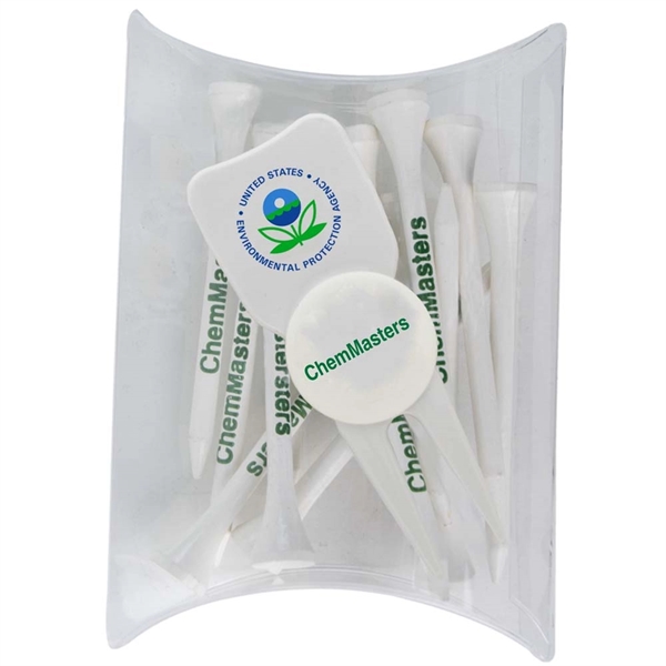 Plastic pillow shaped pouch with 15 tees and a divot tool... from ASI 38120 Ball Pro / Diversified Quality Kitchenware