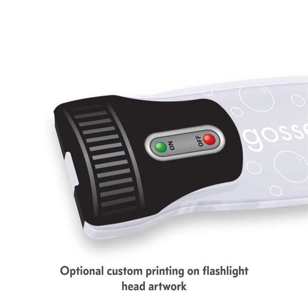 Flat flashlight with an eye-catching, see-through acrylic body.... from ASI 39850 The Bentcil Company