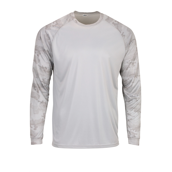 Cayman Hex Camo Performance Long Sleeve Tee with UPF 50+ protection.... from ASI 85988 Century Place Apparel