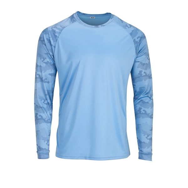 Cayman Hex Camo Performance Long Sleeve Tee with UPF 50+ protection.... from ASI 85988 Century Place Apparel