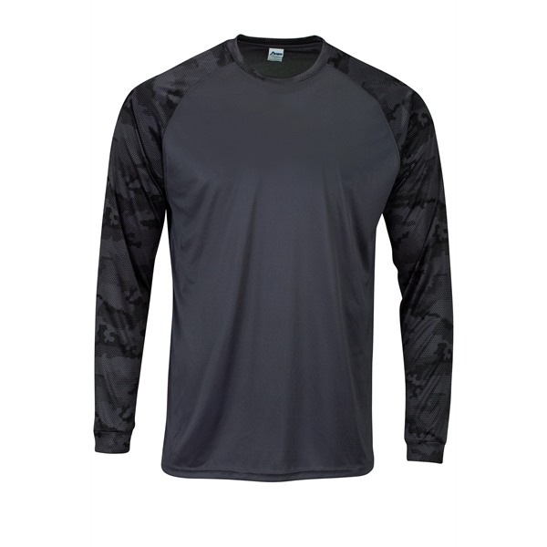 Cayman Hex Camo Performance Long Sleeve Tee with UPF 50+ protection.... from ASI 85988 Century Place Apparel