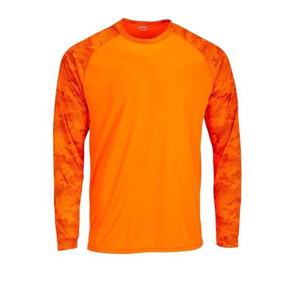 Cayman Hex Camo Performance Long Sleeve Tee with UPF 50+ protection.... from ASI 85988 Century Place Apparel