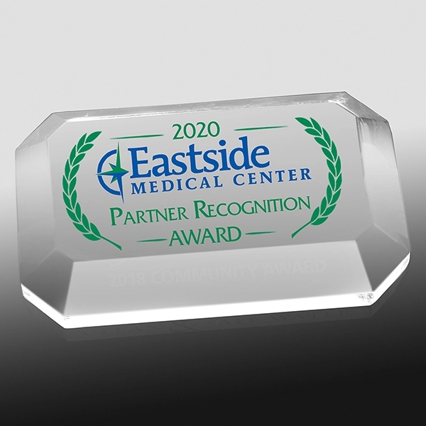4" x 2 1/2" clear acrylic paperweight with 3/4" thickness and... from ASI 62660 Innovation Line
