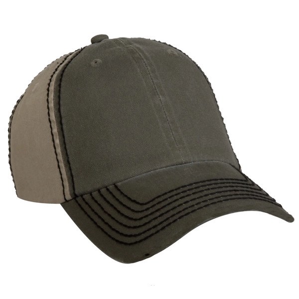 6-panel color blocked laundered fashion cap.... from ASI 80129 Quake City Caps