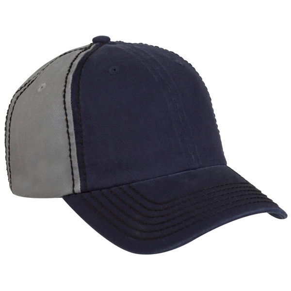 6-panel color blocked laundered fashion cap.... from ASI 80129 Quake City Caps