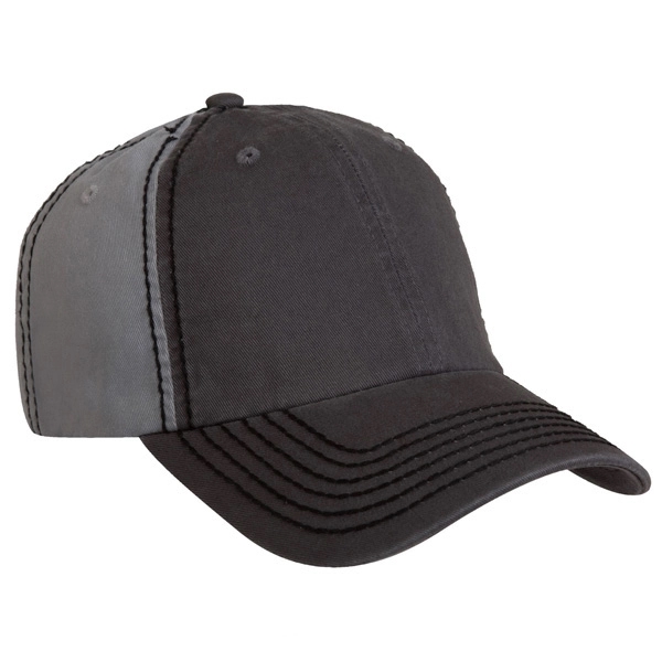 6-panel color blocked laundered fashion cap.... from ASI 80129 Quake City Caps