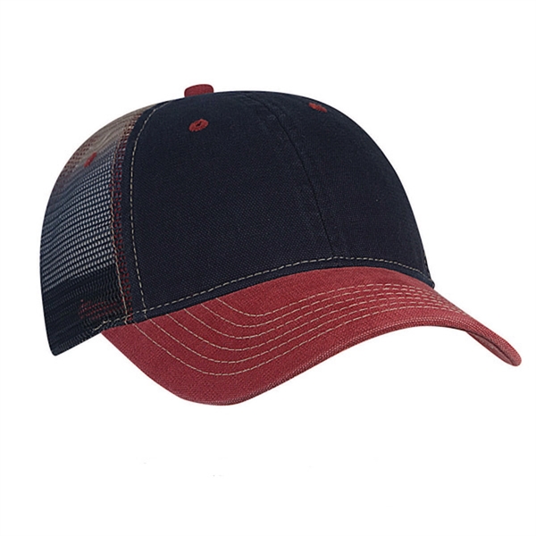 6-panel color blocked laundered fashion cap.... from ASI 80129 Quake City Caps