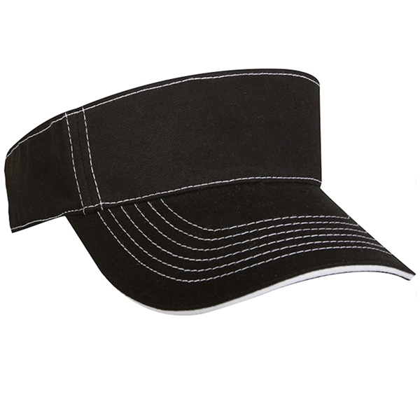 Blank, light weight brushed cotton twill, 3-panel visor, 6 rows of... from ASI 80129 Quake City Caps