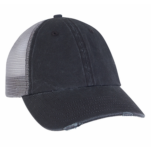 Pigment Washed Canvas with Trucker Mesh Cap.... from ASI 80129 Quake City Caps