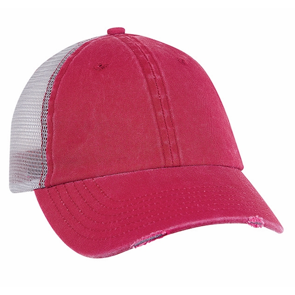 Pigment Washed Canvas with Trucker Mesh Cap.... from ASI 80129 Quake City Caps