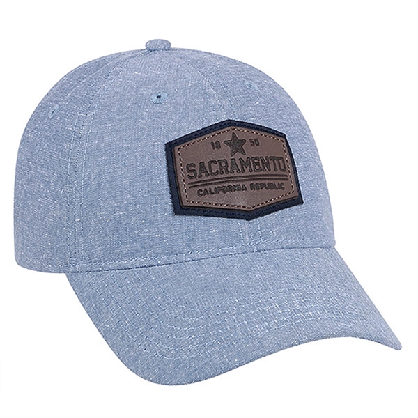 Six panel semi-structured chambray baseball cap with six sewn eyelets.... from ASI 80129 Quake City Caps