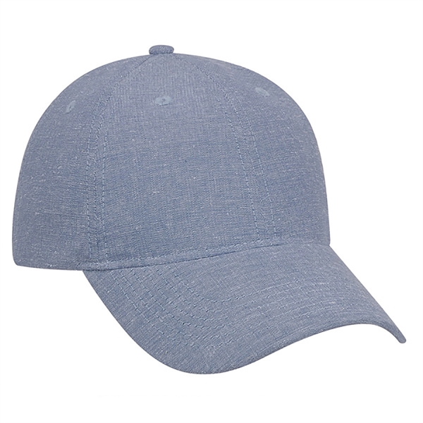 Six panel semi-structured chambray baseball cap with six sewn eyelets.... from ASI 80129 Quake City Caps