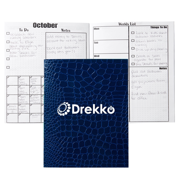 8" x 10" calendar and planner with Crocodile Texture Color cover... from ASI 63549 Jornik Manufacturing Corp / Jornik