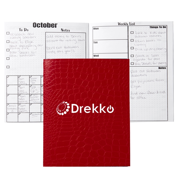 8" x 10" calendar and planner with Crocodile Texture Color cover... from ASI 63549 Jornik Manufacturing Corp / Jornik