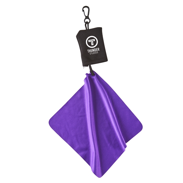 2 1/4" x 1 3/4" Stuff-It microfiber cleaning cloth with lobster-style... from ASI 52840 Evans Manufacturing