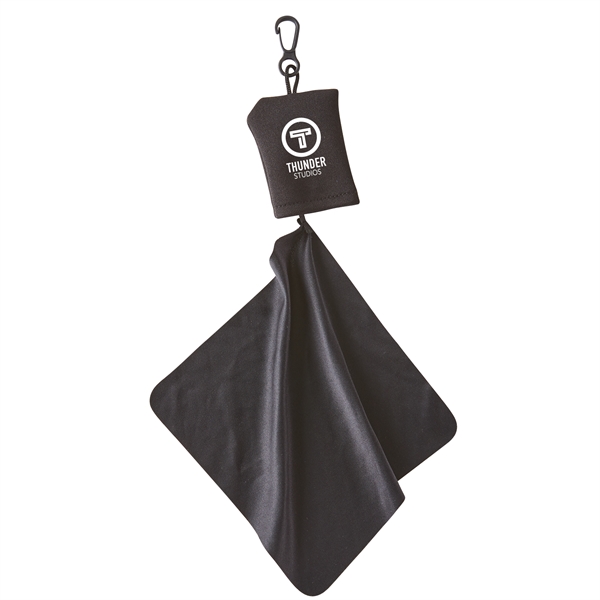 2 1/4" x 1 3/4" Stuff-It microfiber cleaning cloth with lobster-style... from ASI 52840 Evans Manufacturing