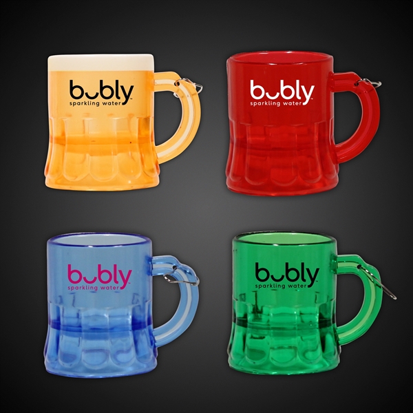 2 oz. plastic mini beer mug medallions with attached j-hook in... from ASI 42016 Brighter Promotions Inc