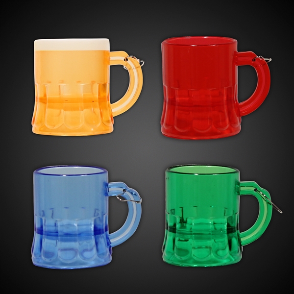 2 oz. plastic mini beer mug medallions with attached j-hook in... from ASI 42016 Brighter Promotions Inc