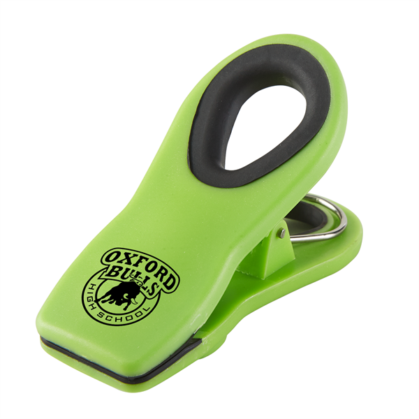 Small bag clip with magnet, black rubber ring, and interior gripper.... from ASI 52840 Evans Manufacturing