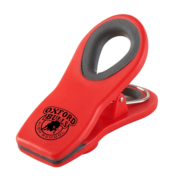 Small bag clip with magnet, black rubber ring, and interior gripper.... from ASI 52840 Evans Manufacturing