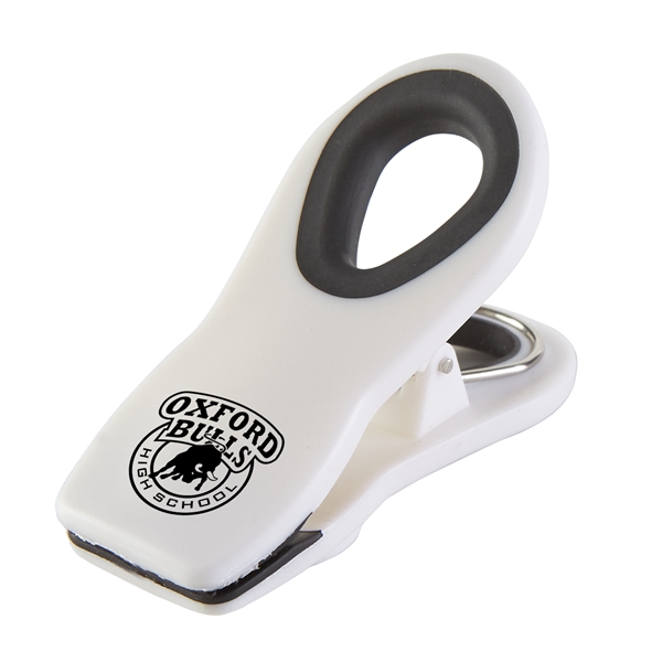 Small bag clip with magnet, black rubber ring, and interior gripper.... from ASI 52840 Evans Manufacturing