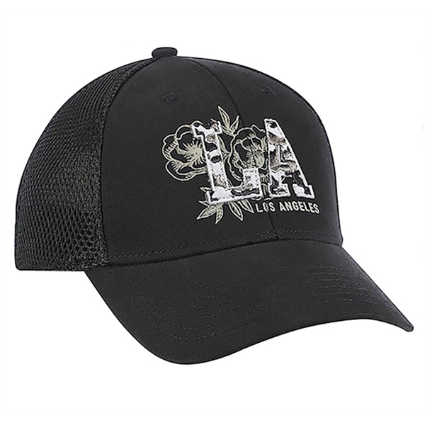 Medium profile, structured, 6 panel double mesh cap.... from ASI 80129 Quake City Caps