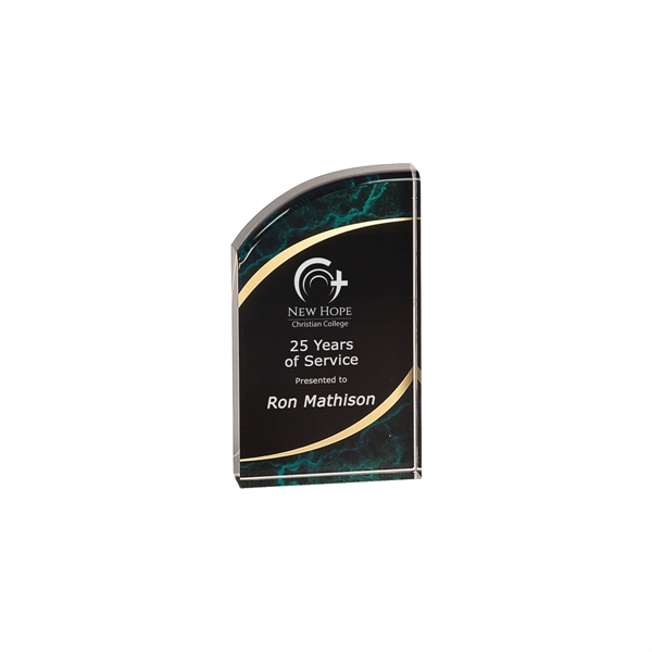 3 1/2" x 6" x 1" acrylic marble rounded freestanding award.... from ASI 74601 Calico