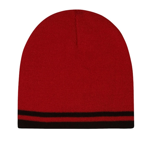 New regular gauge knit 100% acrylic 8" narrow beanie.... from ASI 80129 Quake City Caps