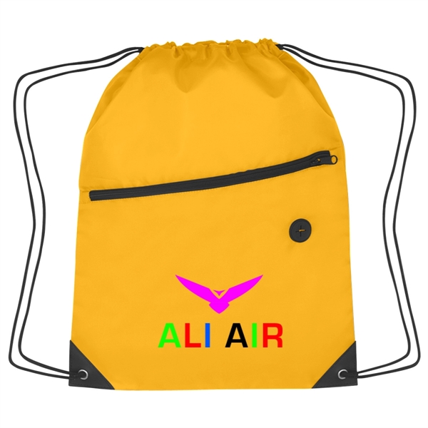 Sports pack with drawstring closure and large front zippered pocket.... from ASI 61125 Hit Promotional Products / Hit®