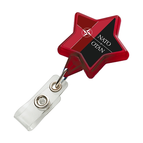 Retractable Star Shaped Badge Holder with Swivel Bulldog Clip.... from ASI 73871 Next Promotions LLC
